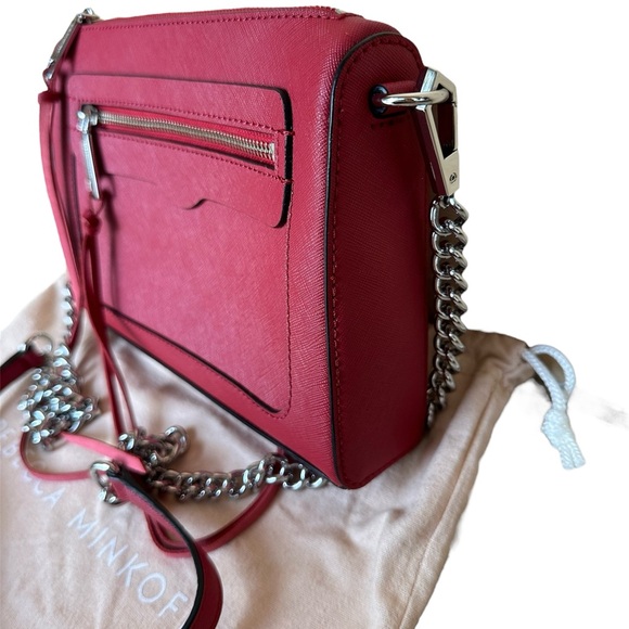 Rebecca Minkoff | Cherry Red Saffiano Leather Avery Crossbody Bag - Picture 2 of 9